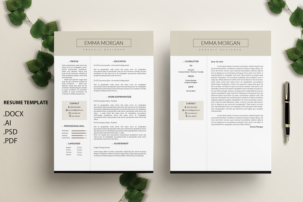 Latte CV / Resume Template / M, a Resume Template by Showy68 Template (Photo 1 of 3)
