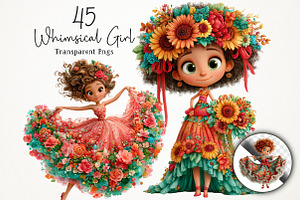 Whimsical Elegant Girl Watercolor, a Seasonal Illustration by RobertsArt