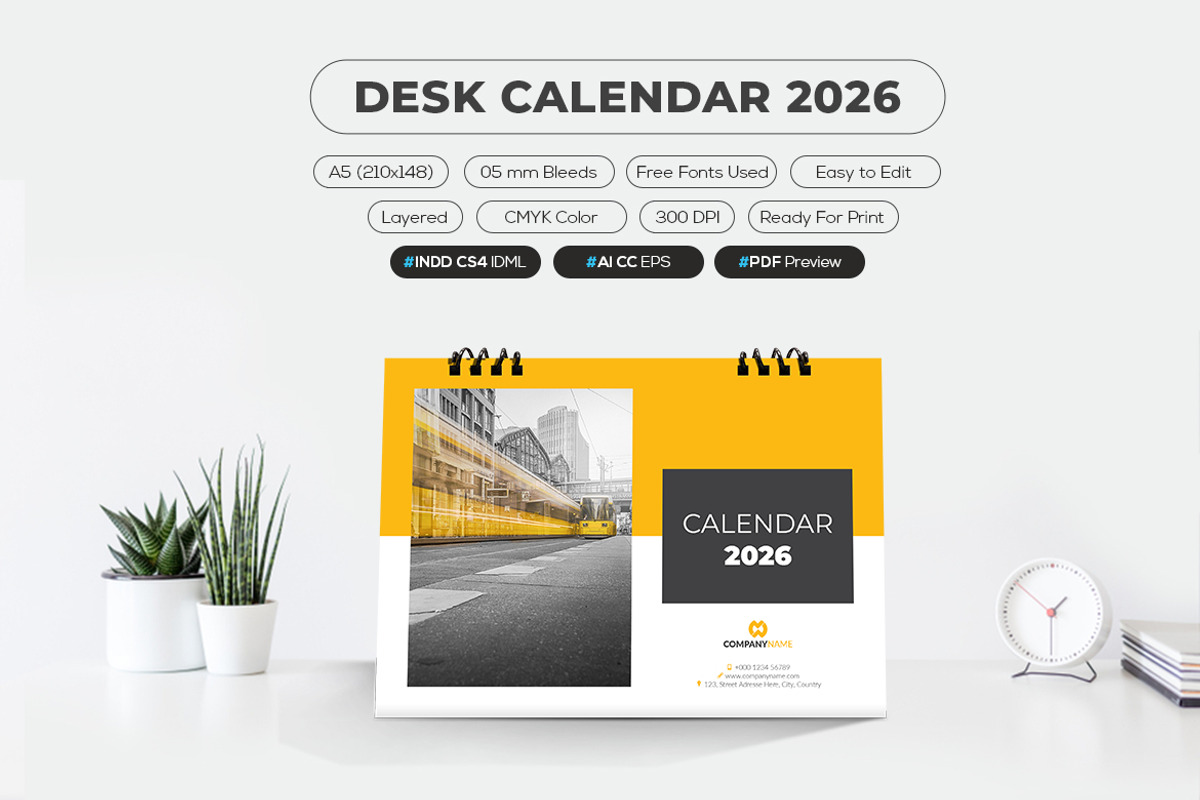 A5 Size Desk Calendar 2026 preview 2
