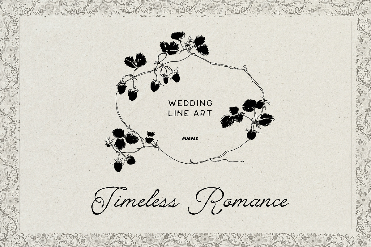Timeless Romance: Wedding Line Art, a Decorative Illustration by Purple (Photo 2 of 13)