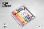 Clear Square Flat Boxes Mockup, a Packaging Mockup by INCDesign (Thumbnail 11 of 14)