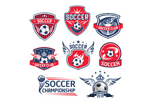 Vector icons for soccer club football championship, an Illustration by Vector Tradition
