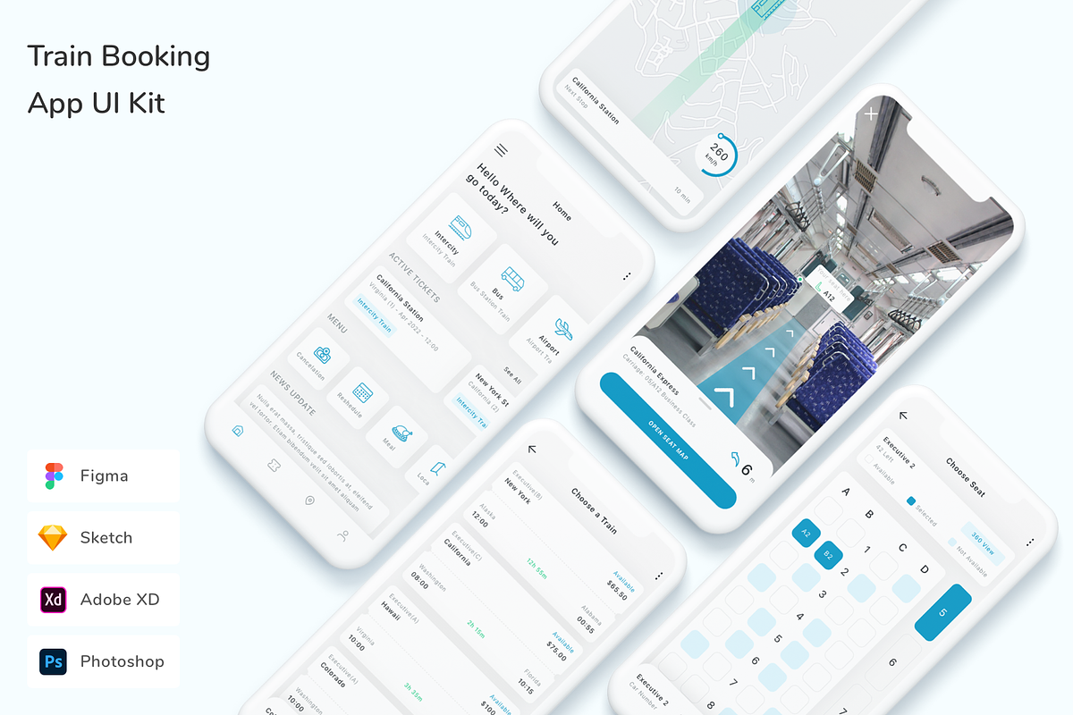 Train Booking App UI Kit, an UI Kit Template by Betush