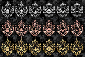 Halloween Damask Elements