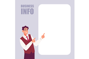 Man pointing. businessman character, a Finance Illustration by Onyx