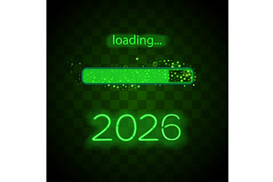 Neon progress bar new year, an Object Illustration by piter.goskov