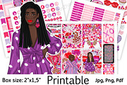 Galentines Stickers 2x1,5, a Stationery Template by GlamArtZhanna (Thumbnail 1 of 6)