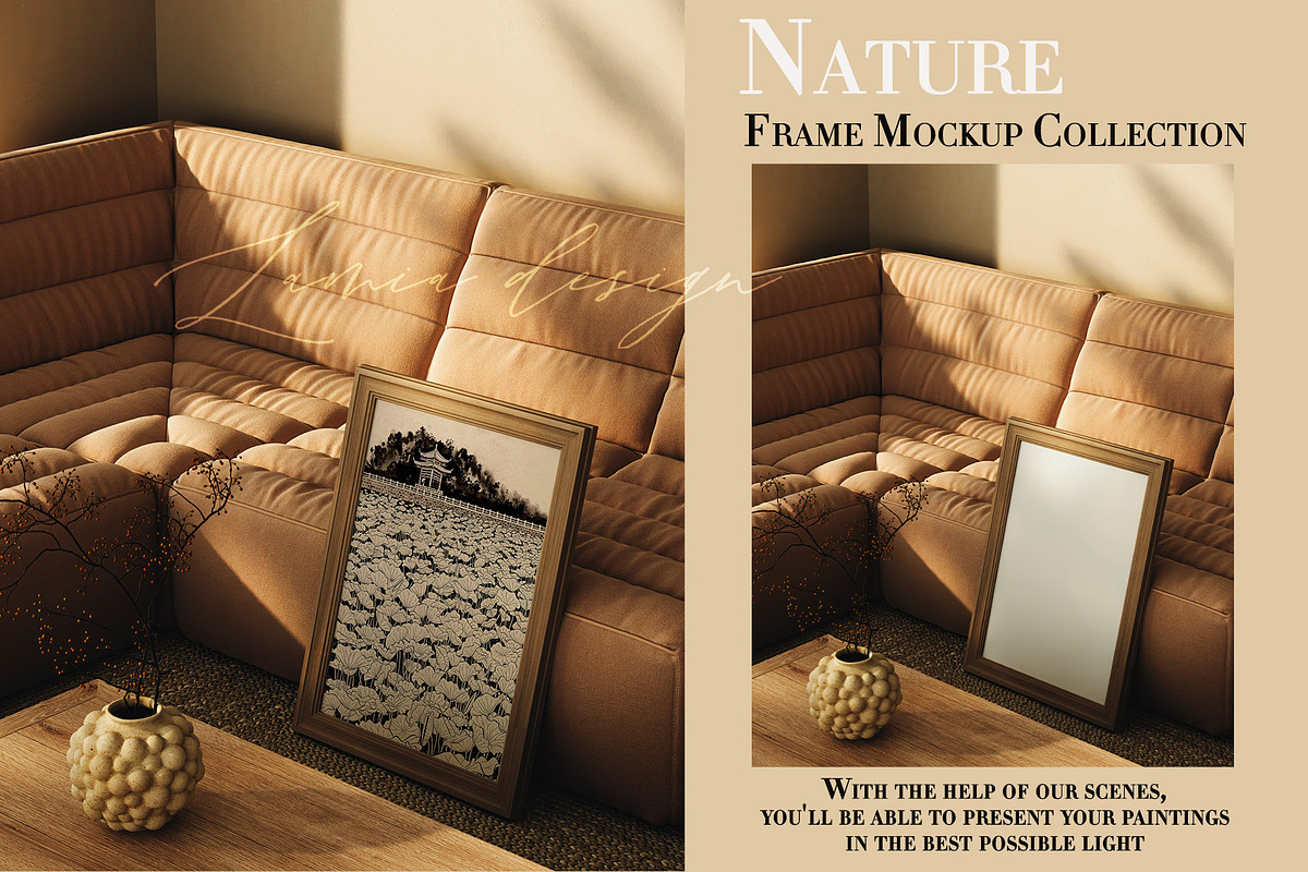 Caramel Sofa Interior Mockup PSD, a Household Mockup by LAMIA DESIGN (Photo 7 of 12)