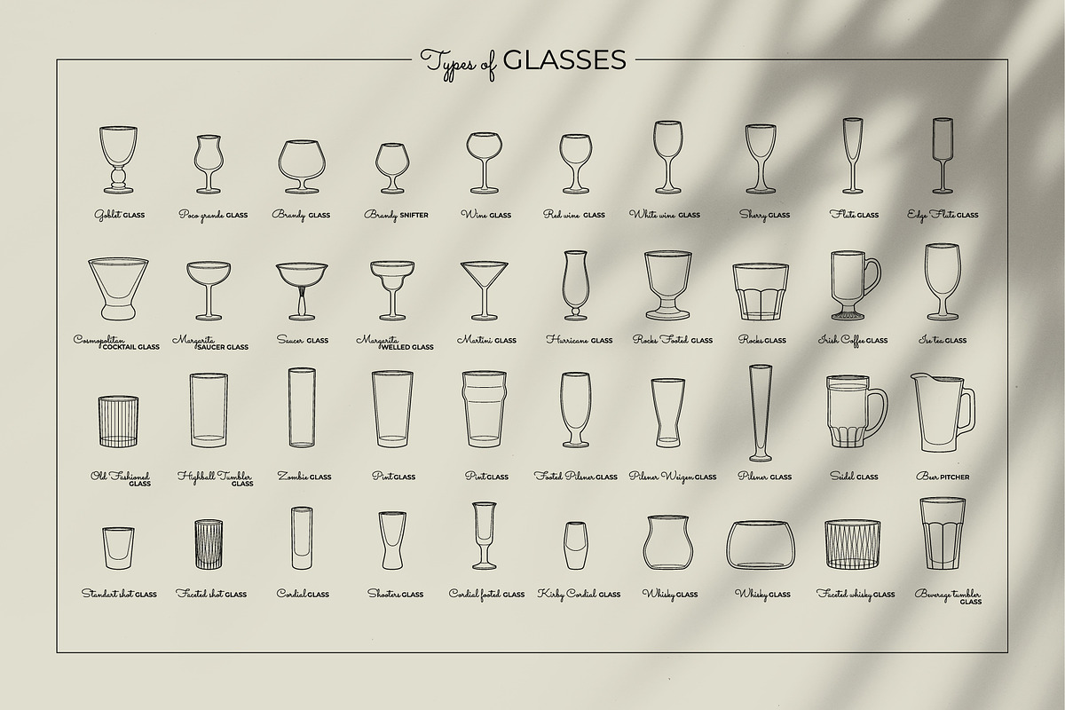 Elegant line art bar menu icons, an Outline Icon by Chakraborty Design (Photo 3 of 10)