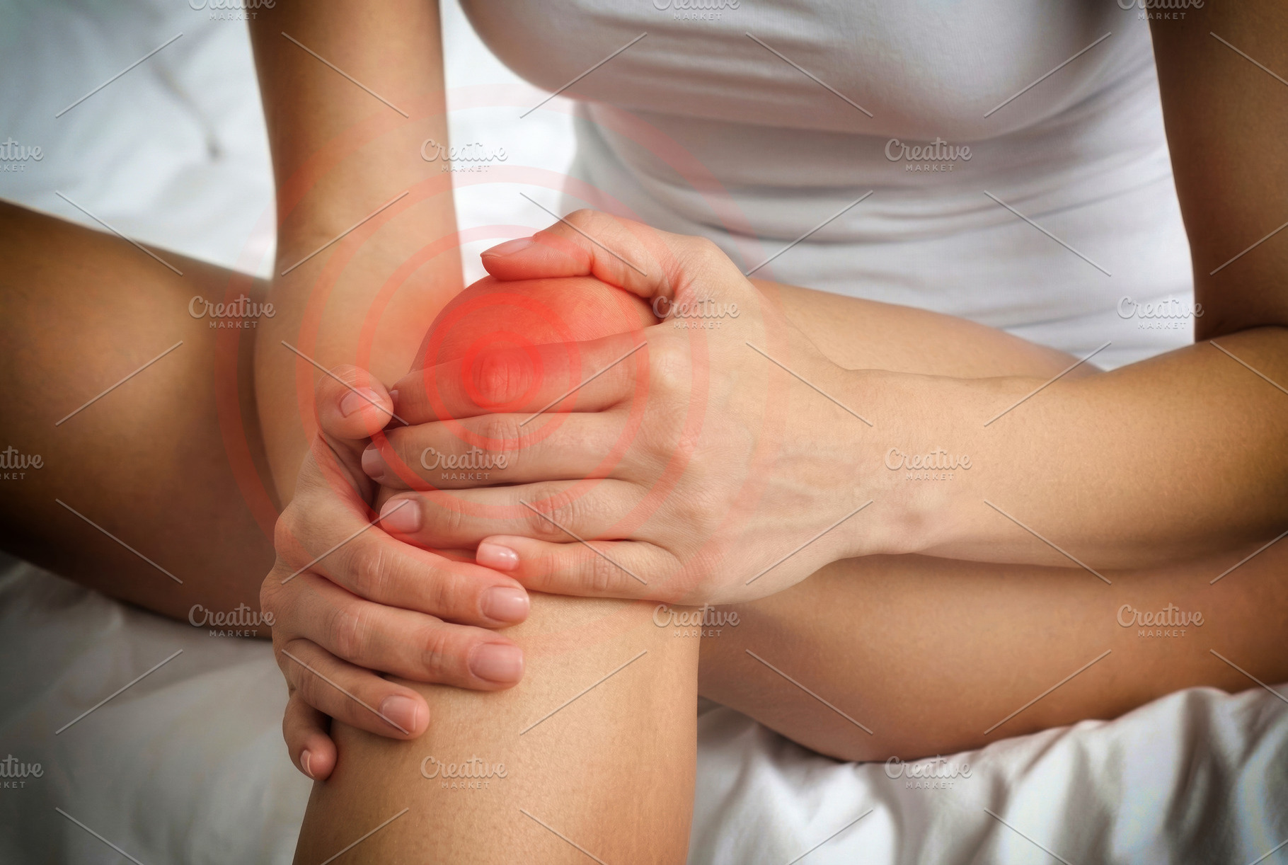 Woman Holding Knee With Pain, a Health & Medical Photo by Davizro's Market