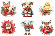 Christmas Animals and Poinsettia Bun, an Illustration by DreamPrint404 (Thumbnail 4 of 5)