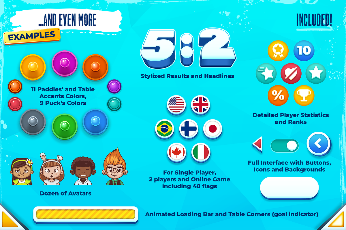 Air Hockey Game Assets, an Illustration by wowu (Photo 10 of 12)
