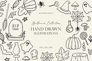 Hand Drawn Halloween Illustrations, an Illustration by HonestiesPrintS (Thumbnail 1 of 6)