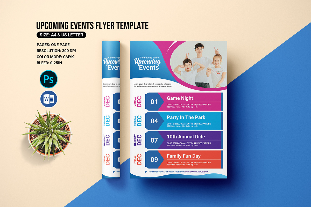Upcoming Events Schedule Flyer, a Flyer Template by Template Shop (Photo 1 of 5)