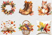 Watercolor Autumn Clipart Bundle, an Illustration by Black Bird Studio (Thumbnail 6 of 6)