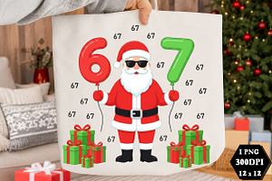 Six Seven Santa PNG, an Object Illustration by DreamCafeArt