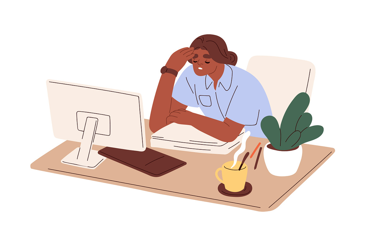 Busy people in stress at work set, a Person Illustration by Good Studio (Photo 2 of 8)