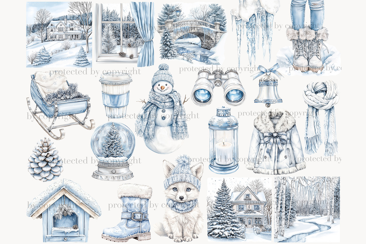 Winter Wonderland Clip Art Bundle, a Person Illustration by GlamArtZhanna (Photo 4 of 8)