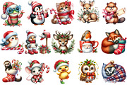 Cute Christmas Critters Clipart, an Illustration by Designking (Thumbnail 2 of 5)