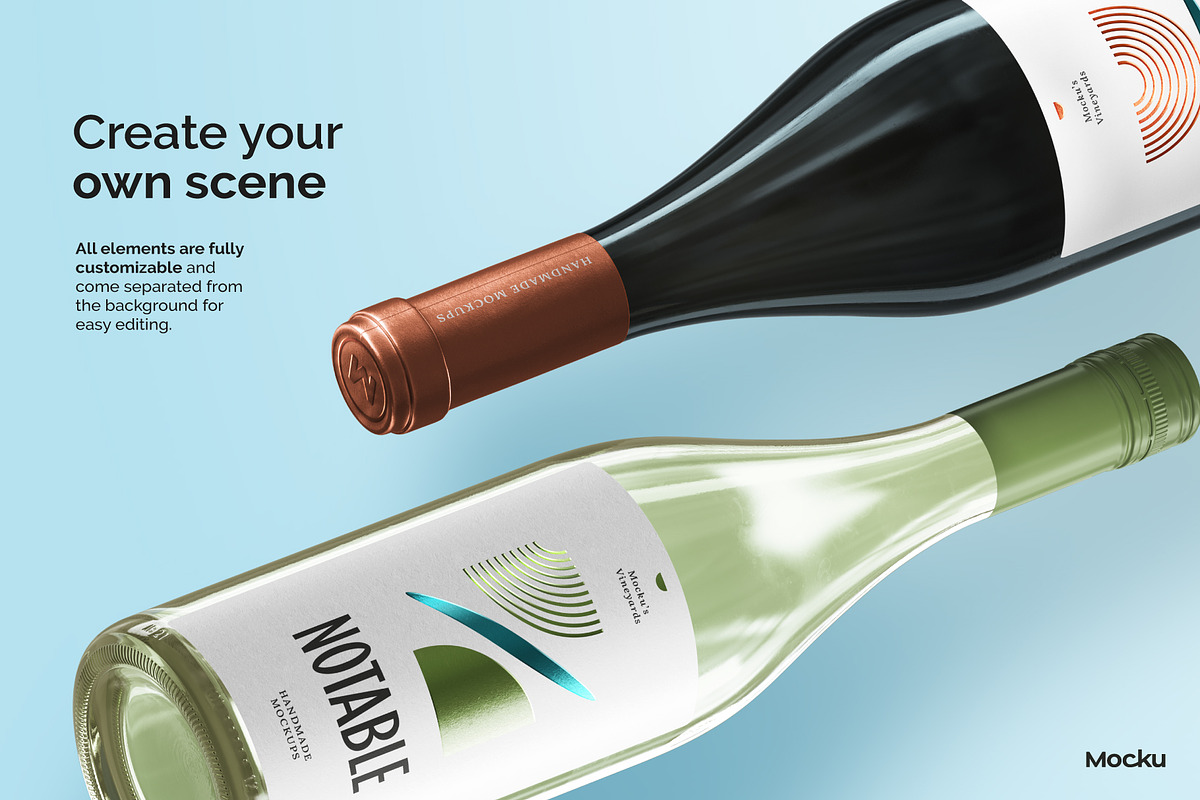 The Wine Creator - Burgundy bottle, a Packaging Mockup by Mocku (Photo 3 of 14)