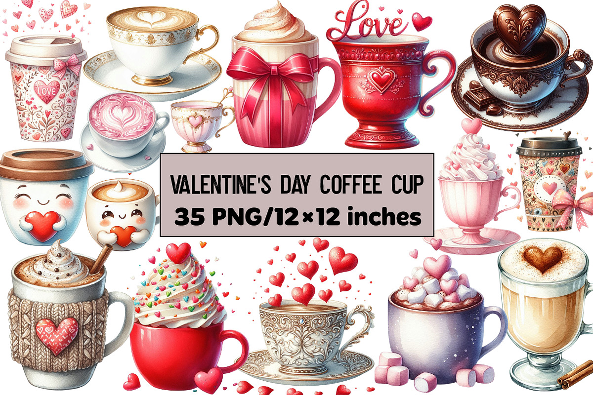 Valentine's Day Coffee Cup, an Illustration by Design Market (Photo 1 of 5)