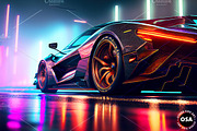 Supercar in the City Illustration, a Wallpaper Graphic by Other Side Art (Thumbnail 5 of 8)