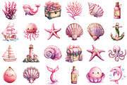 Pink Sea Adventure Clipart, an Illustration by Sublimation Artist (Thumbnail 2 of 6)