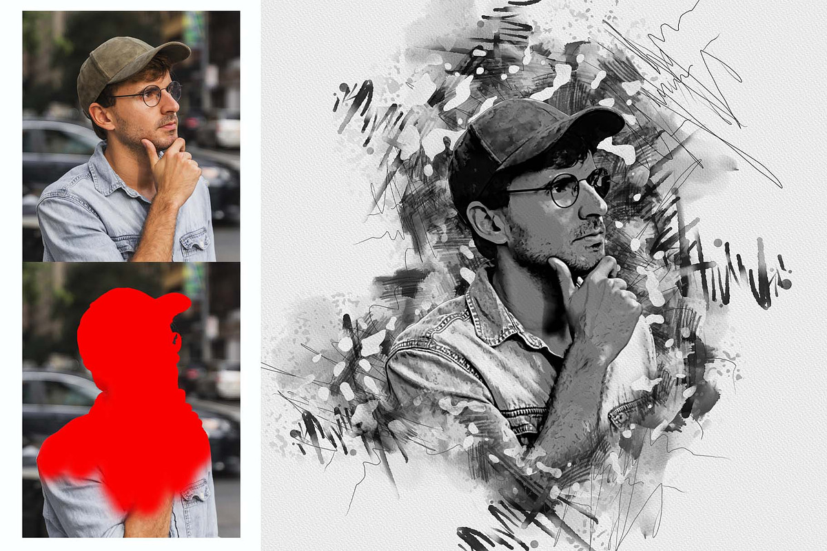 Stylish Ink Art Photoshop Action, an Action Add-On by MRI STUDIO (Photo 2 of 15)