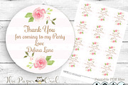 Watercolor Flowers thank you tag, a Templates & Theme by ThePaperOwl (Thumbnail 2 of 2)