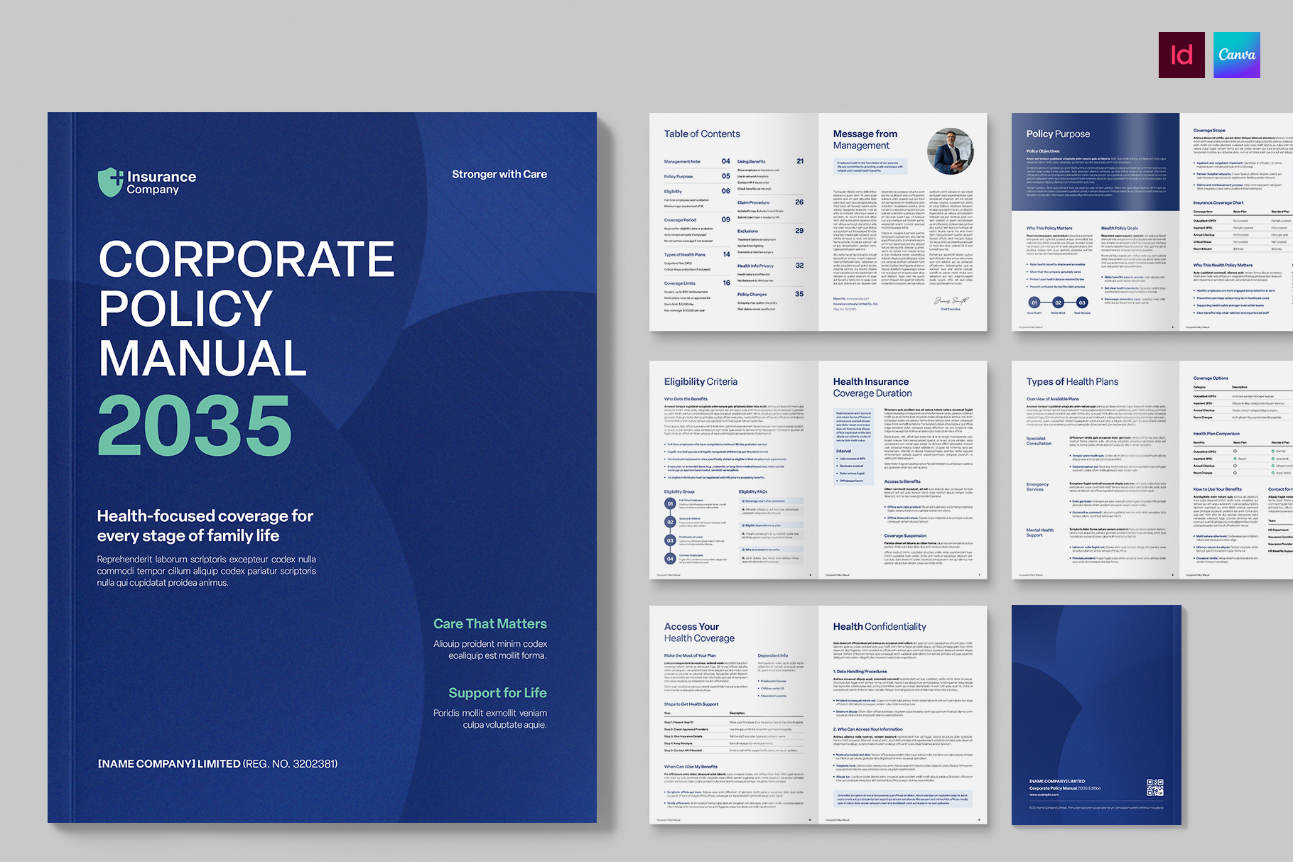 Corporate Policy Manual Template, a Brochure Template by BrandPacks