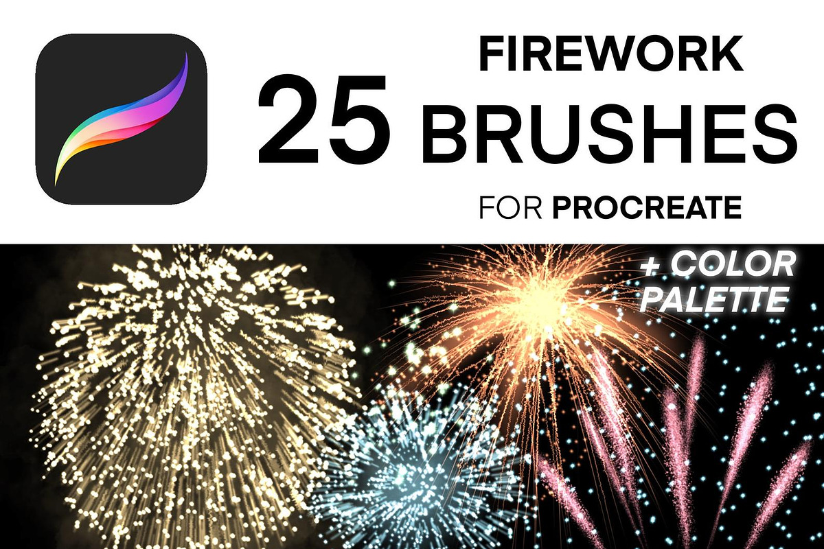 25 Procreate Fireworks Brushes Set, a Brush Add-On by LiuBi Art (Photo 1 of 4)