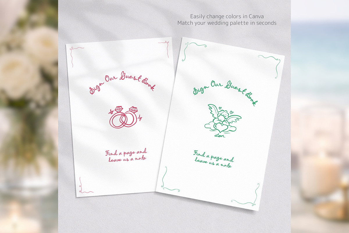 Guest Book Card Canva bd001, a Card Template by TyphoonStudio (Photo 6 of 9)