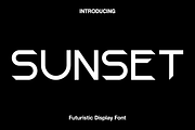 Sunset - Futuristic Display Font, a Sans Serif Font by Luna Shop (Thumbnail 1 of 5)