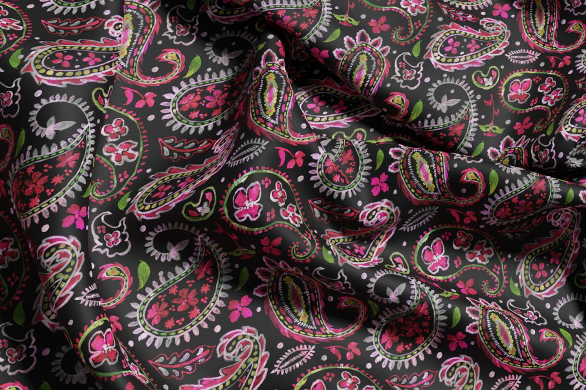 Neon Bohemian Paisley Pattern, a Pattern Graphic by Gullenda (Photo 3 of 6)