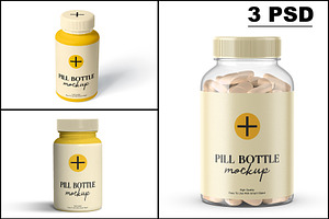 Pills Bottle Mockup, a Packaging Mockup by mockupbuys