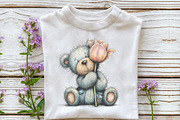 Icy Blue Spring Teddy Bear Clipart, an Illustration by OK Design (Thumbnail 4 of 6)