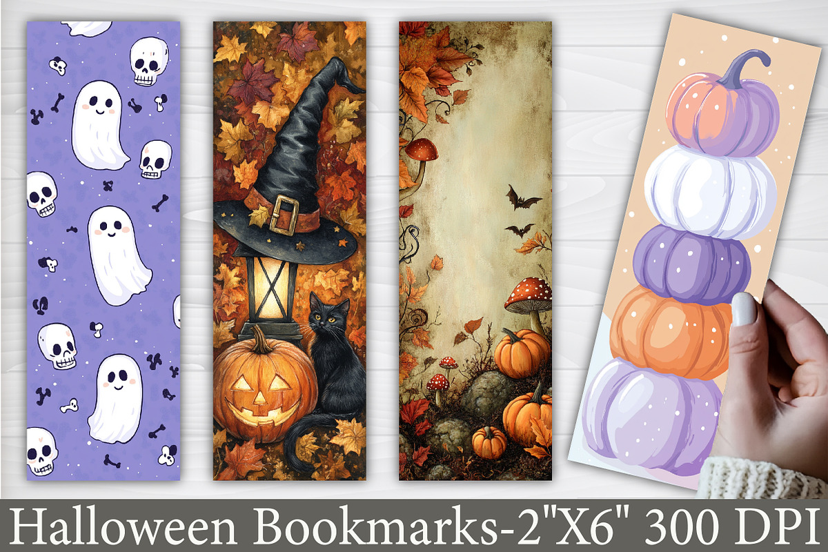 Fall Halloween Bookmark, a Graphic by Libby Wishes