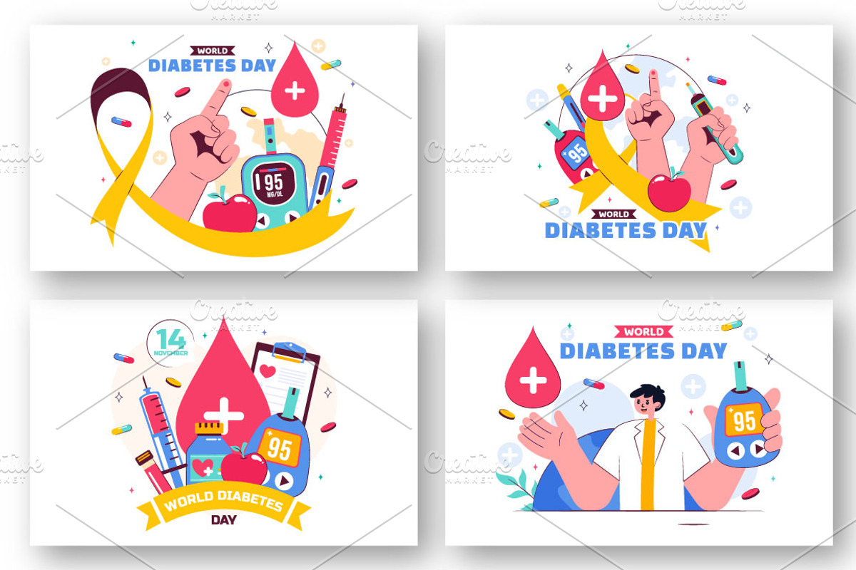 11 World Diabetes Day Illustration, a Healthcare Illustration by denayunebgt (Photo 2 of 5)