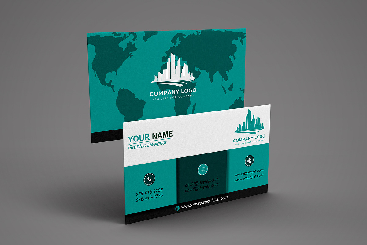 Modern, Editable PSD Cards preview 2
