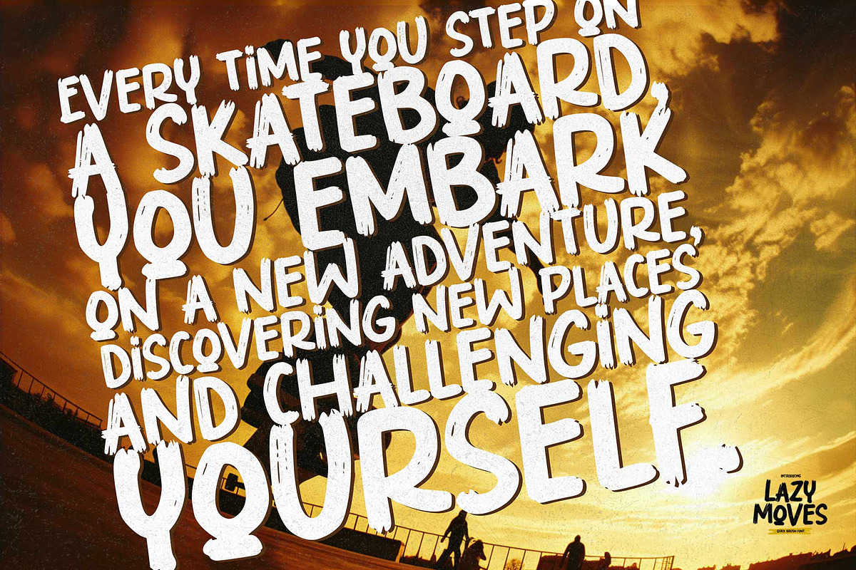 Lazy Moves - Quick Brush Font, a Handwritten Font by Gassstype (Photo 3 of 8)