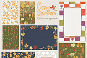 Fall Floral Backgrounds & Overlays, a Decorative Illustration by whiteheartdesign (Thumbnail 6 of 19)