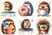 Funny Hedgehog Sublimation Clipart, an Illustration by Rose Art (Thumbnail 2 of 4)
