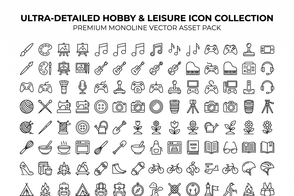 Bundles Tiny Hobby Outline Icons, an Outline Icon by adenpinkstore (Photo 12 of 16)