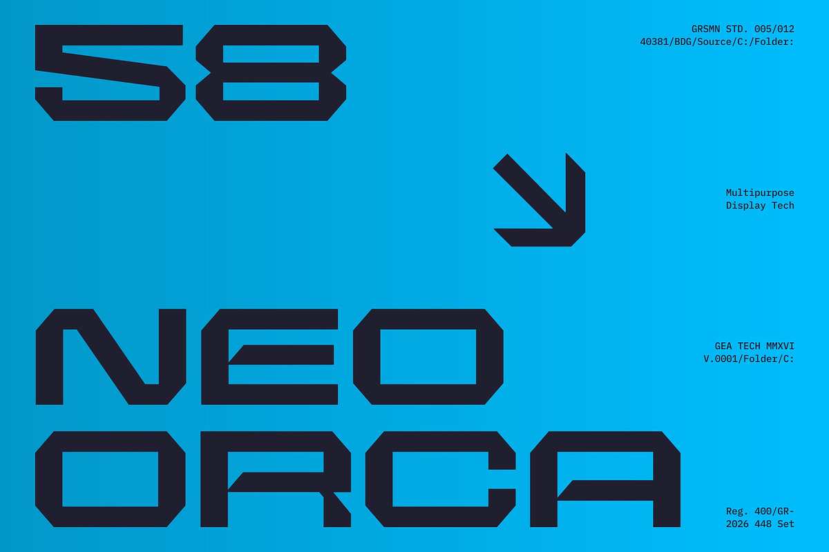 GR GEA – Tech Display Typeface, a Sans Serif Font by Garisman Std (Photo 15 of 19)