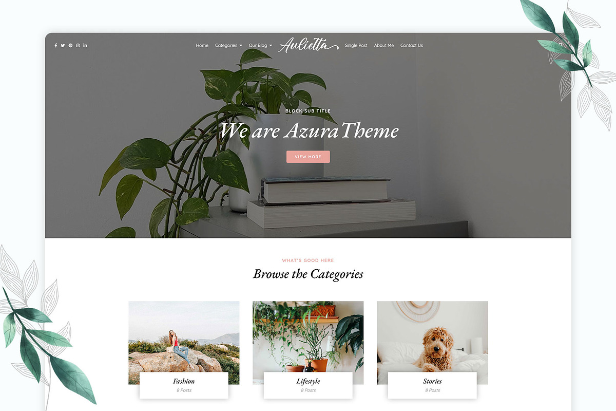 Aulietta - Blog WP Theme Elementor, a WordPress Template by azuratheme (Photo 1 of 6)