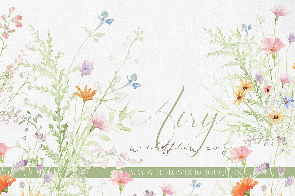 Watercolor AIRY WILDFLOWER Clipart, a Decorative Illustration by Beigetime (Photo 8 of 16)