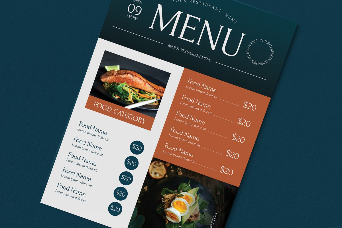 Restaurant Food Menu, a Flyer Template by graphicook