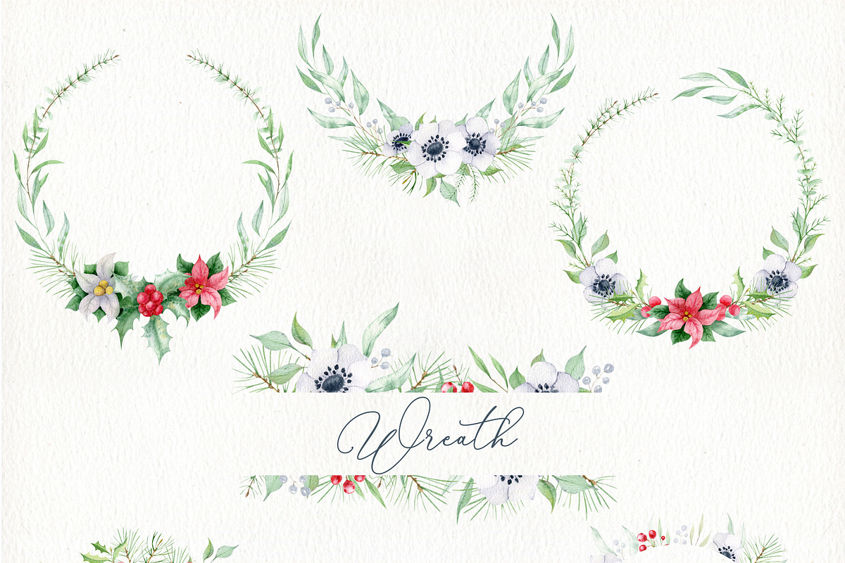 Christmas gnome watercolor clipart, a Decorative Illustration by Nebbia (Photo 5 of 12)