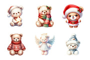 Christmas Teddy Bear Clipart, an Illustration by Design Market (Thumbnail 4 of 5)