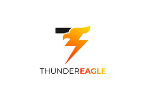 thunder eagle vector template logo